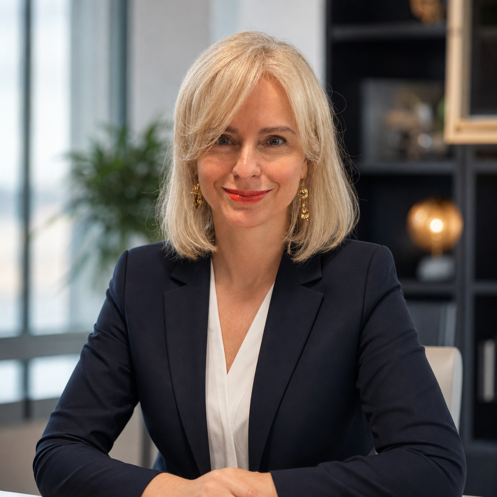 Ewa at her desk – Krankenkasse consultation in Switzerland